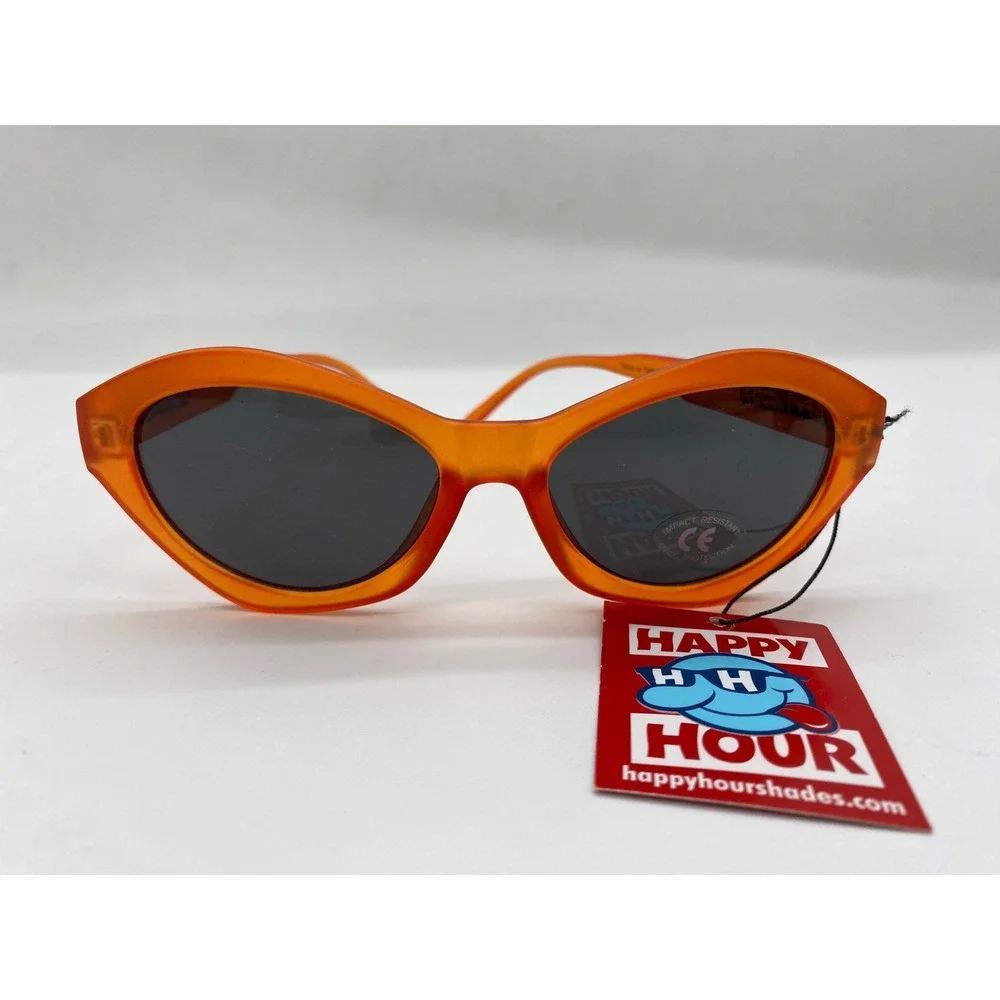 Happy Hour Shades Sunglasses Translucent Orange Cat Eye UV400 Streetwear New